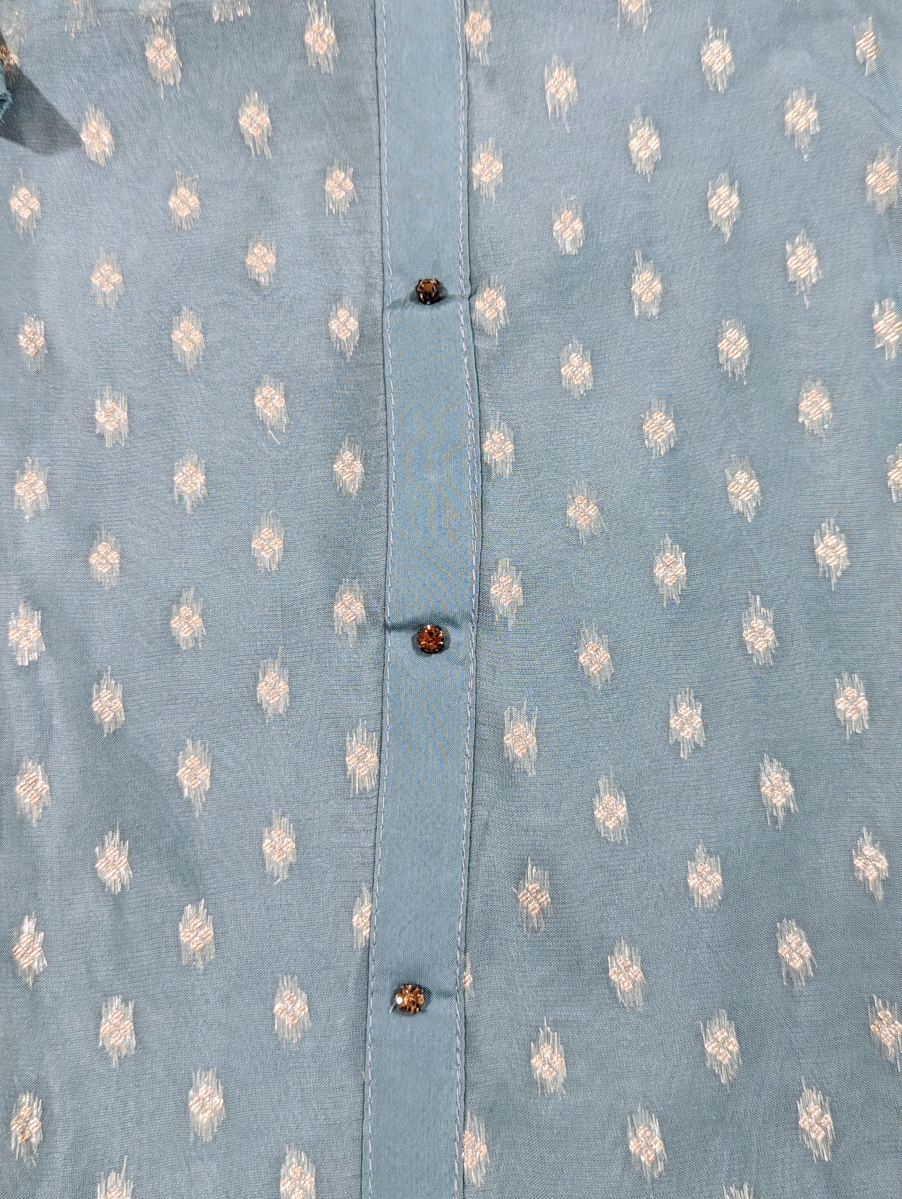 Load image into Gallery viewer, Powder Blue Pure Viscose Organza Unstitched Suit-3091
