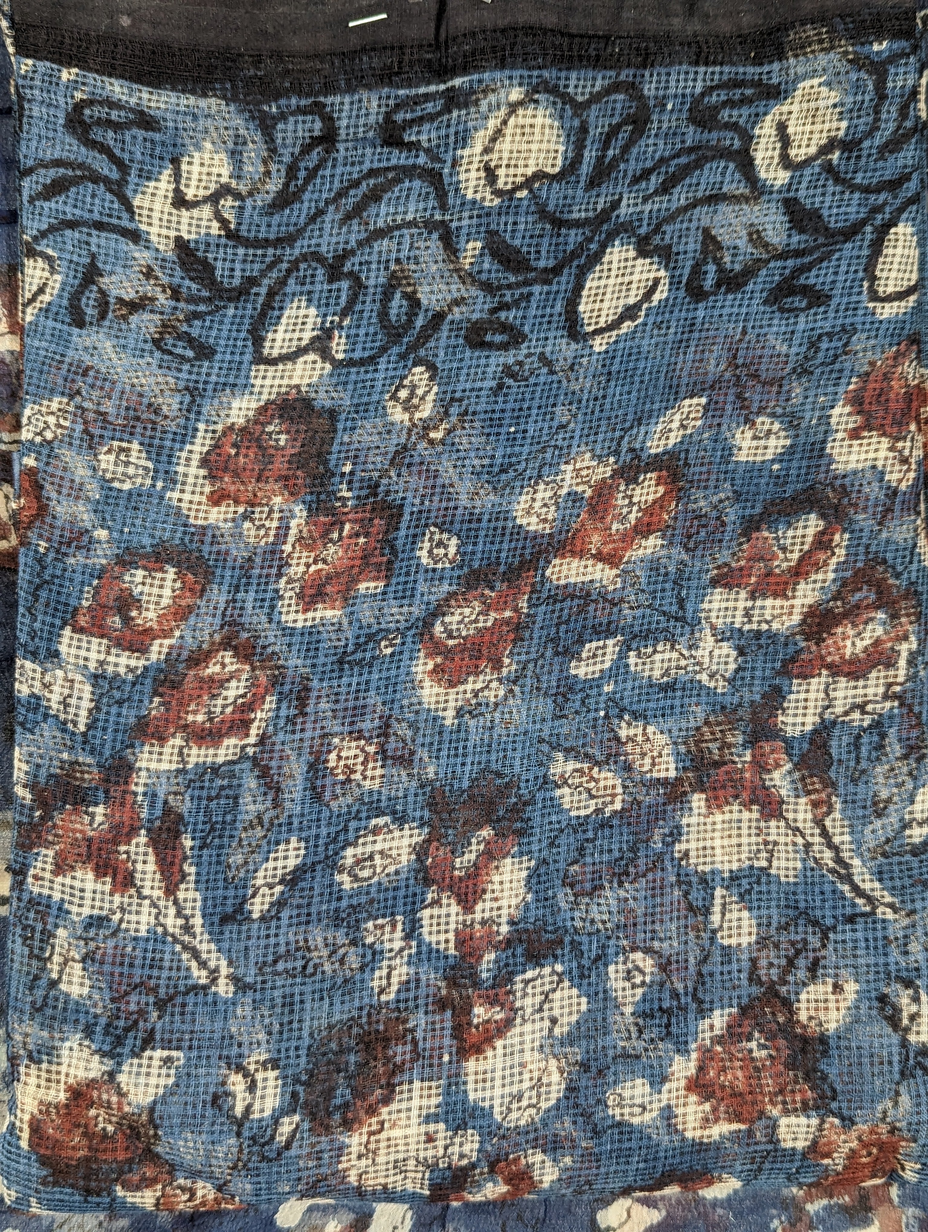 Load image into Gallery viewer, Indigo Blue And Maroon Pure Kotta Cotton Unstitched Suit-3365
